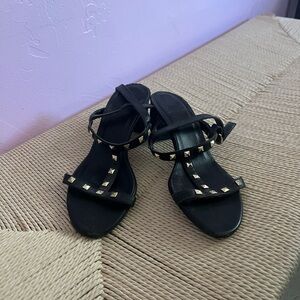 Black Gold Stud Heels